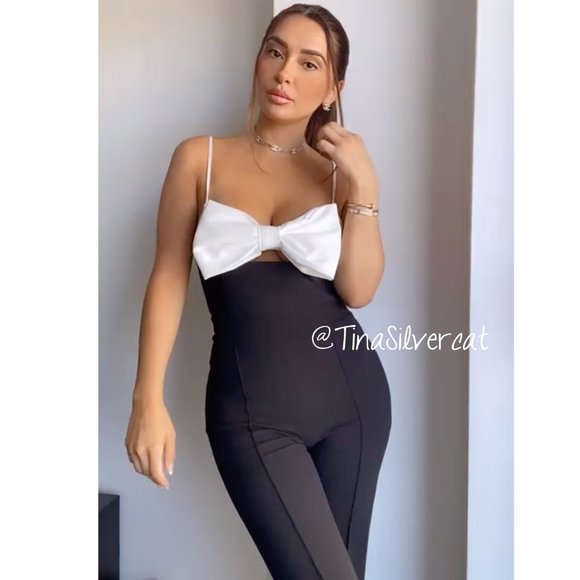 BLOGGER'S FAVE! Zara Bow Bodysuit Black White BWT - Picture 10 of 17